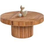 ΤΡΑΠΕΖΙ ΣΑΛΟΝΙΟΥ GATSBY ΣΤΡΟΓΓΥΛΟ HM9651 RATTAN ΧΡΩΜΑ ΦΥΣΙΚΟ Φ100x50Y εκ.