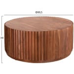 ΤΡΑΠΕΖΙ ΣΑΛΟΝΙΟΥ ΣΤΡΟΓΓΥΛΟ SEDGE HM9695 ΜΑΣΙΦ ΑΚΑΚΙΑ-ΦΥΣΙΚΟ ΧΡΩΜΑ Φ90Χ38Υεκ. - Image 2