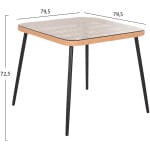 ΤΡΑΠΕΖΙ ΤΕΤΡΑΓΩΝΟ ALLEGRA HM5536.11 ΜΕΤΑΛ.ΜΑΥΡΟ-P.E. RATTAN ΦΥΣΙΚΟ 79,5x79,5x72,5Υεκ - Image 2