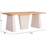 ΤΡΑΠΕΖΙ ΣΕΙΡΑ SANTORINI HM18042 ΤΟΠ ΞΥΛΟ ΕΛΑΤΟΥ-ΠΟΔΙΑ MDF ΥΠΟΛΕΥΚΑ 179x90x75Υεκ. - Image 2