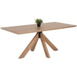 ΤΡΑΠΕΖΙ PAOLO HM9853 MDF ΜΕ ΚΑΠΛΑΜΑ ΦΡΑΞΙΝΟΥ-ΠΟΔΙΑ RUBBERWOOD-ΦΥΣΙΚΟ 180x90x75Yεκ