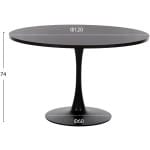 ΤΡΑΠΕΖΙ ΤΡΑΠΕΖΑΡΙΑΣ ROLLO HM9422.02 ΣΤΡΟΓΓΥΛΟ BLACK MARBLE Φ120x74Yεκ. - Image 2