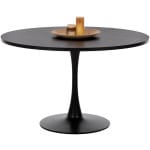 ΤΡΑΠΕΖΙ ΤΡΑΠΕΖΑΡΙΑΣ ROLLO HM9422.02 ΣΤΡΟΓΓΥΛΟ BLACK MARBLE Φ120x74Yεκ.