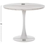 ΤΡΑΠΕΖΙ ΤΡΑΠΕΖΑΡΙΑΣ ROLLO HM9421.01 ΣΤΡΟΓΓΥΛΟ WHITE MARBLE Φ90x74Y εκ. - Image 2