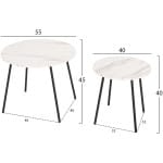 ΤΡΑΠΕΖΙΑ ΣΑΛΟΝΙΟΥ 2ΤΜΧ CUPPER HM9878.12 ΜΕΛΑΜΙΝΗ ΛΕΥΚΟ ΜΑΡΜΑΡΟ-ΜΑΥΡΟ ΜΕΤΑΛΛΟ - Image 2