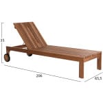 ΞΑΠΛΩΣΤΡΑ LAGERTHA HM5963.11 ΞΥΛΟ ΤΕΑΚ ΣΕ ΦΥΣΙΚΟ ΧΡΩΜΑ 200x65x102Υεκ. - Image 2