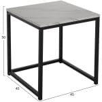 ΖΙΓΚΟΝ GRELAY 2 ΤΕΜ MDF ΟΨΗ ΜΑΡΜΑΡΟΥ & ΜΕΤΑΛΛΟ HM8762.13 45Χ45Χ50εκ. & 37Χ37Χ43 εκ. - Image 2