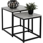 ΖΙΓΚΟΝ GRELAY 2 ΤΕΜ MDF ΟΨΗ ΜΑΡΜΑΡΟΥ & ΜΕΤΑΛΛΟ HM8762.13 45Χ45Χ50εκ. & 37Χ37Χ43 εκ.