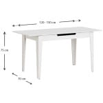Τραπέζι Trendline  επεκτεινόμενο χρώμα λευκό 120/150x70x75εκ. - Image 5