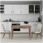 Τραπέζι Trendline  επεκτεινόμενο χρώμα καρυδί 120/150x70x75εκ. - Image 4