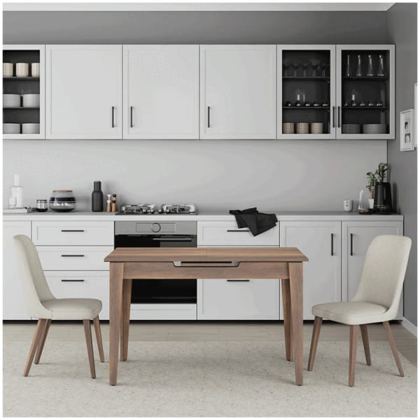 Τραπέζι Trendline  επεκτεινόμενο χρώμα καρυδί 120/150x70x75εκ. - Image 4