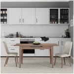 Τραπέζι Trendline  επεκτεινόμενο χρώμα καρυδί 120/150x70x75εκ. - Image 5