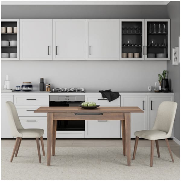 Τραπέζι Trendline  επεκτεινόμενο χρώμα καρυδί 120/150x70x75εκ. - Image 5