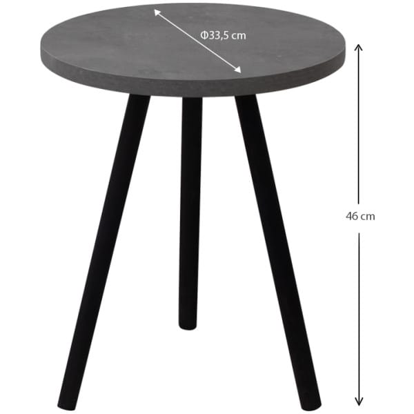 Βοηθητικό τραπεζάκι Roma  χρώμα γκρι ρετρό 33,5x33,5x46εκ. - Image 3