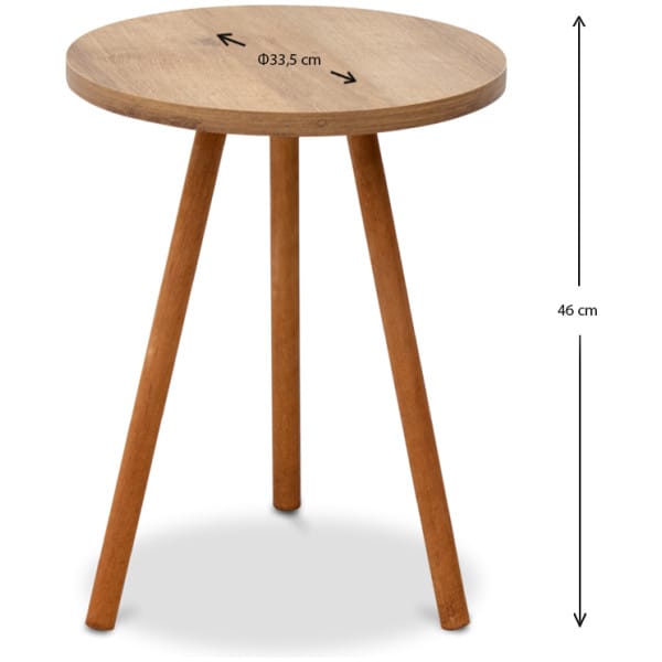 Βοηθητικό τραπεζάκι Roma  από μελαμίνη χρώμα pine oak 33,5x33,5x46εκ. - Image 5