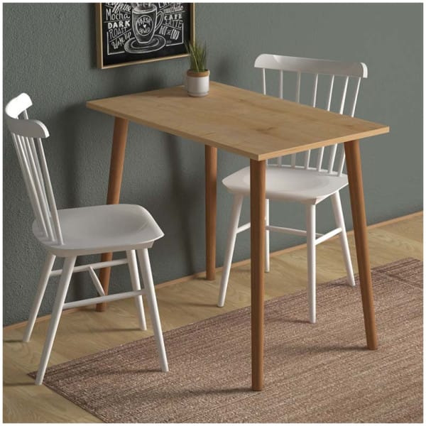 Τραπέζι Fiona  από μελαμίνη χρώμα oak 90x55x75εκ. - Image 4