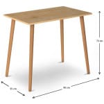 Τραπέζι Fiona  από μελαμίνη χρώμα oak 90x55x75εκ. - Image 5