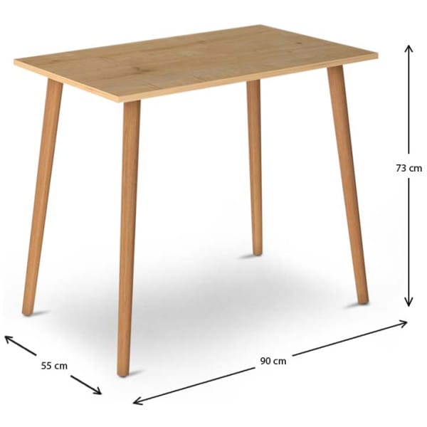 Τραπέζι Fiona  από μελαμίνη χρώμα oak 90x55x75εκ. - Image 5