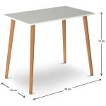 Τραπέζι Fiona  από μελαμίνη χρώμα λευκό 90x55x75εκ. - Image 5