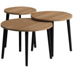 Τραπεζάκι σαλονιού σετ 3 τμχ Roma  χρώμα oak Φ60x46εκ. - Image 4