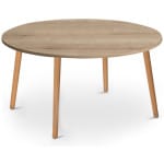 Τραπεζάκι σαλονιού Circle  από μελαμίνη χρώμα oak 90x90x40εκ.
