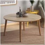 Τραπεζάκι σαλονιού Circle  από μελαμίνη χρώμα oak 90x90x40εκ. - Image 4