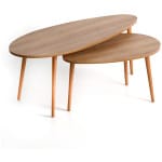 Βοηθητικά τραπεζάκια Elips  από μελαμίνη χρώμα pine oak 116x46x46εκ.