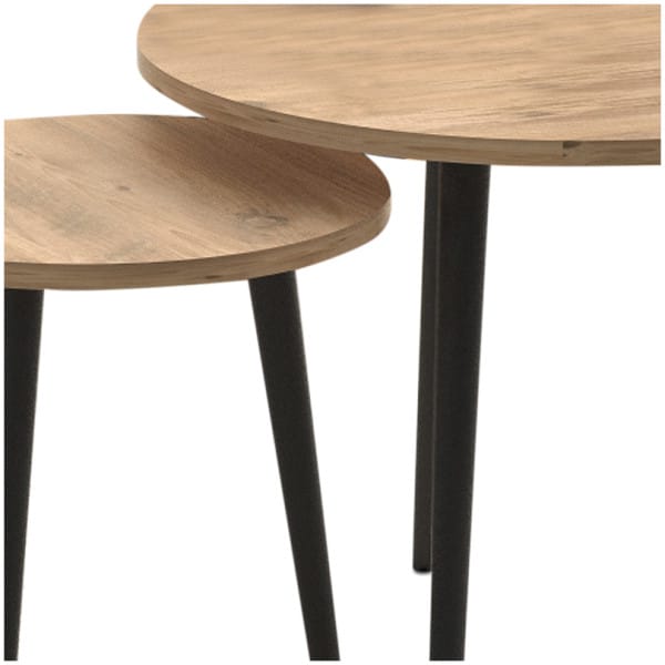 Τραπεζάκι σαλονιού σετ 2 τμχ Roma  χρώμα oak 60x60x46εκ. - Image 5