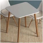 Τραπέζι Kare  από μελαμίνη χρώμα λευκό 70x70x72εκ. - Image 5
