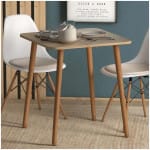 Τραπέζι Kare  από μελαμίνη χρώμα oak 70x70x72εκ. - Image 4