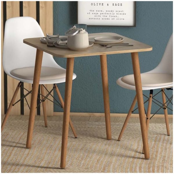 Τραπέζι Kare  από μελαμίνη χρώμα oak 70x70x72εκ. - Image 4