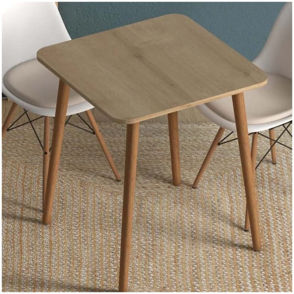 Τραπέζι Kare  από μελαμίνη χρώμα oak 70x70x72εκ. - Image 5