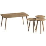 Τραπεζάκι σαλονιού σετ 4 τμχ Soul  χρώμα oak 90x55x43εκ.