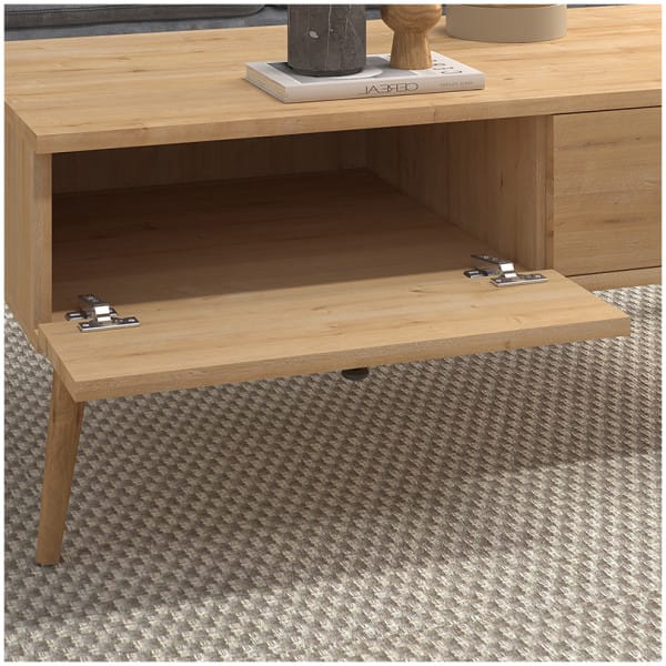 Τραπεζάκι σαλονιού Alis  χρώμα oak 110x50x40εκ. - Image 4