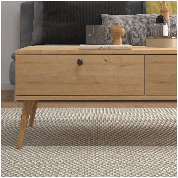 Τραπεζάκι σαλονιού Alis  χρώμα oak 110x50x40εκ. - Image 5