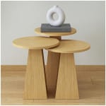 Τραπεζάκια βοηθητικά σετ 3 τμχ Como  χρώμα oak - Image 3