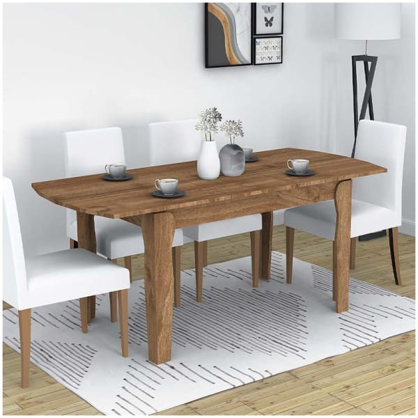 Τραπέζι Marlon  επεκτεινόμενο χρώμα καρυδί 140+40x80x76εκ. - Image 5