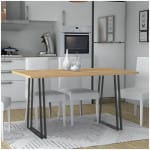 Τραπέζι Gable  χρώμα φυσικό οξιάς - ανθρακί 140x80x76εκ.