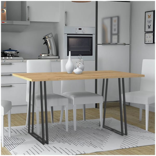 Τραπέζι Gable  χρώμα φυσικό οξιάς - ανθρακί 140x80x76εκ.