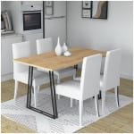 Τραπέζι Gable  χρώμα φυσικό οξιάς - ανθρακί 140x80x76εκ. - Image 4