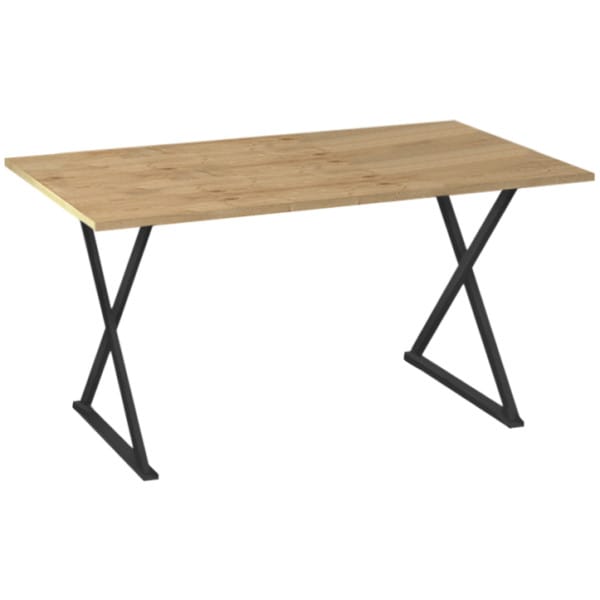 Τραπέζι Bette  χρώμα φυσικό οξιάς - ανθρακί 140x80x76εκ. - Image 5