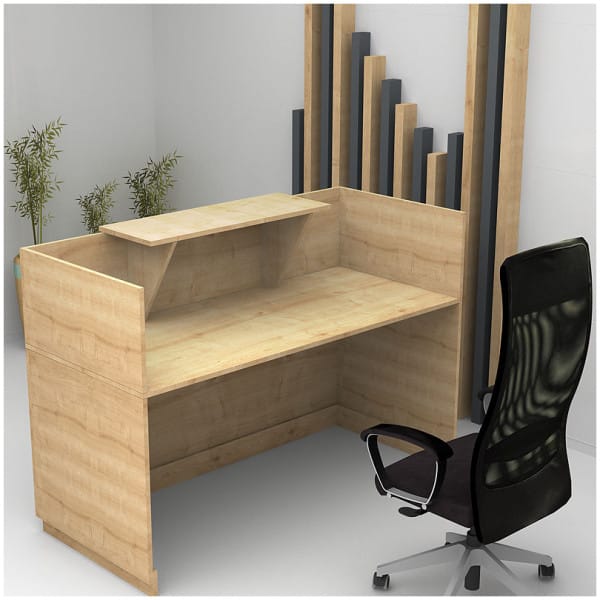 Γραφείο υποδοχής - reception Lemmon  χρώμα φυσικό οξιάς 160x70x110εκ. - Image 2