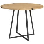 Τραπέζι Rubes  χρώμα φυσικό οξιάς - ανθρακί 120x120x78εκ. - Image 5