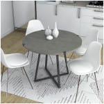 Τραπέζι Rubes  χρώμα γκρι σκυροδέματος 120x120x78εκ. - Image 4