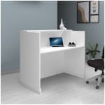 Γραφείο υποδοχής - reception Gemini  χρώμα λευκό 150x70x110εκ. - Image 2