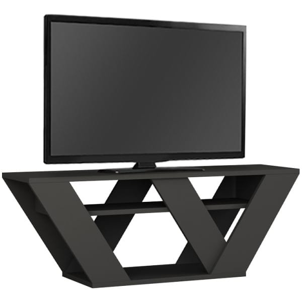 Έπιπλο τηλεόρασης Pipralla  χρώμα ανθρακί 110x30x40εκ. - Image 3