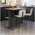 Τραπέζι μπαρ Detroit  χρώμα sapphire oak - silky black 100x60x95εκ. - Image 2