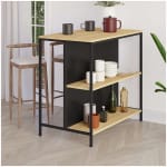 Τραπέζι μπαρ Detroit  χρώμα sapphire oak - silky black 100x60x95εκ. - Image 3