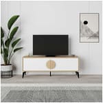 Έπιπλο τηλεόρασης Gora  χρώμα sapphire oak - λευκό 140x35,6x51εκ. - Image 2