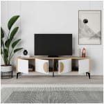 Έπιπλο τηλεόρασης Gora  χρώμα sapphire oak - λευκό 180x35,6x51εκ. - Image 2